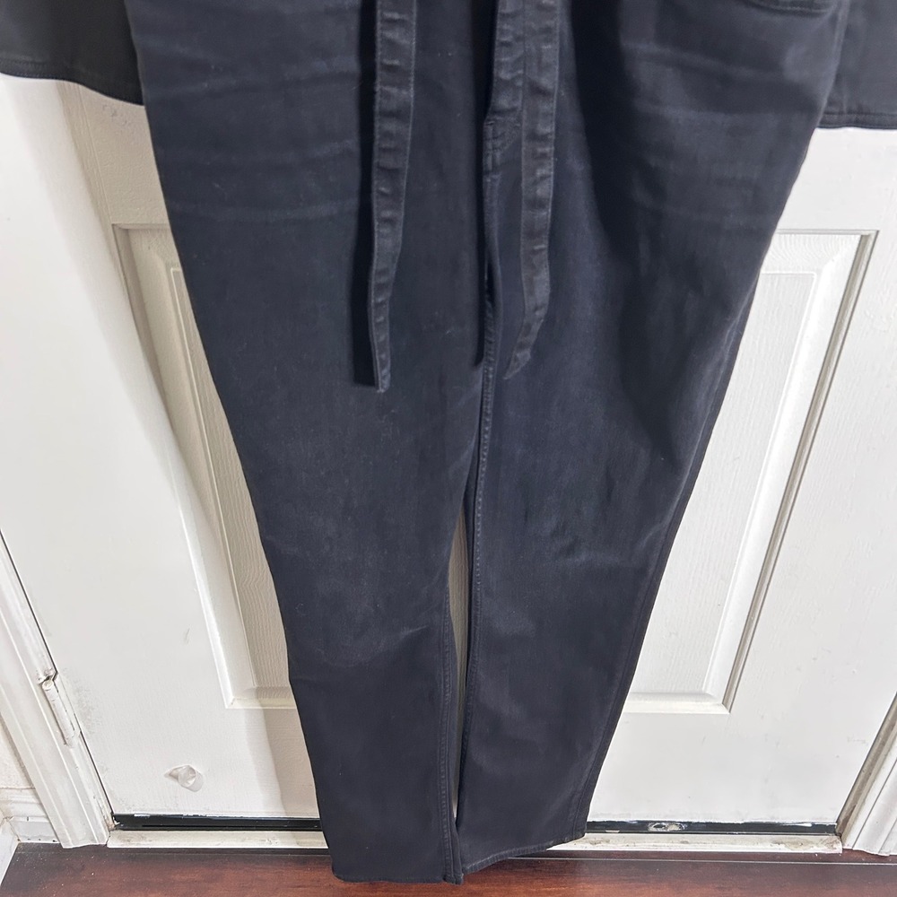 HUDSON Puff Sleeve Denim Jumpsuit One-Piece Washed Black Size Medium - Picture 13 of 13